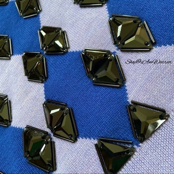 J.Crew Collection NWT embellished argyle short sleeve sweater shop@iamwarrior - Picture 2 of 6